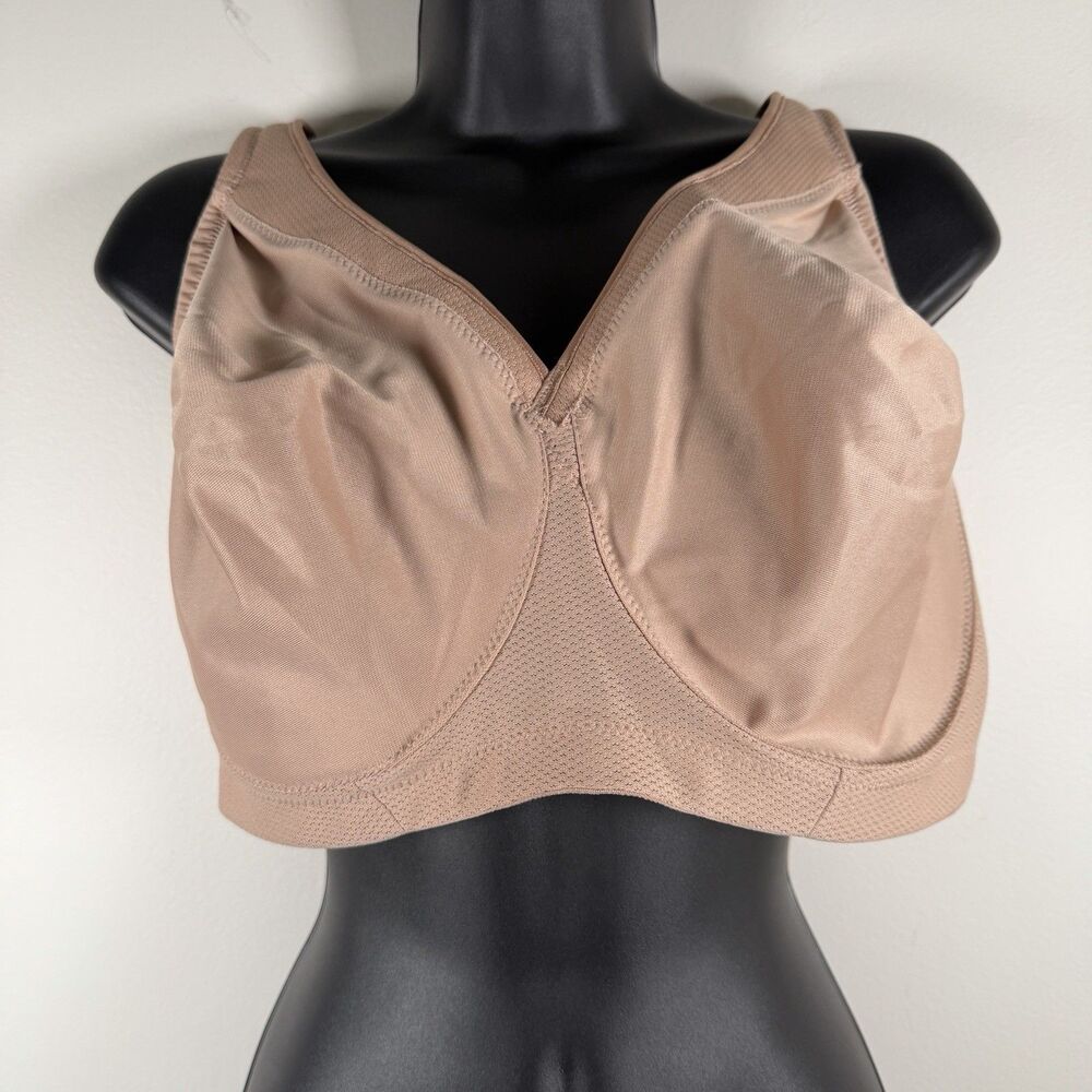 Glamorise Bra Magic Lift Beige Tan Adjustable Comfort Straps No Wire Sz 48D